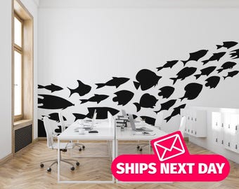 Vis / nautische muurschildering, verwijderbaar vinyl of stof, vliesbehang