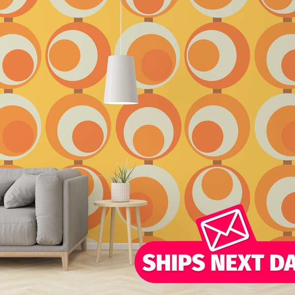 Funky / Retro Wall Mural, Peel and Stick Papier peint en vinyle amovible