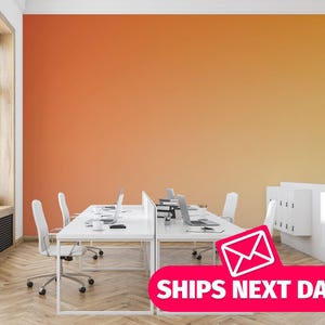Sunset gradient / Yellow ombre Mural, Peel and Stick Removable Vinyl or Fabric, Non-pasted Wallpaper