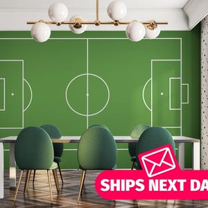 Football wallpaper mural / Soccer Mural, Peel and Stick Removable Vinyl or Fabric, Non-pasted Wallpaper