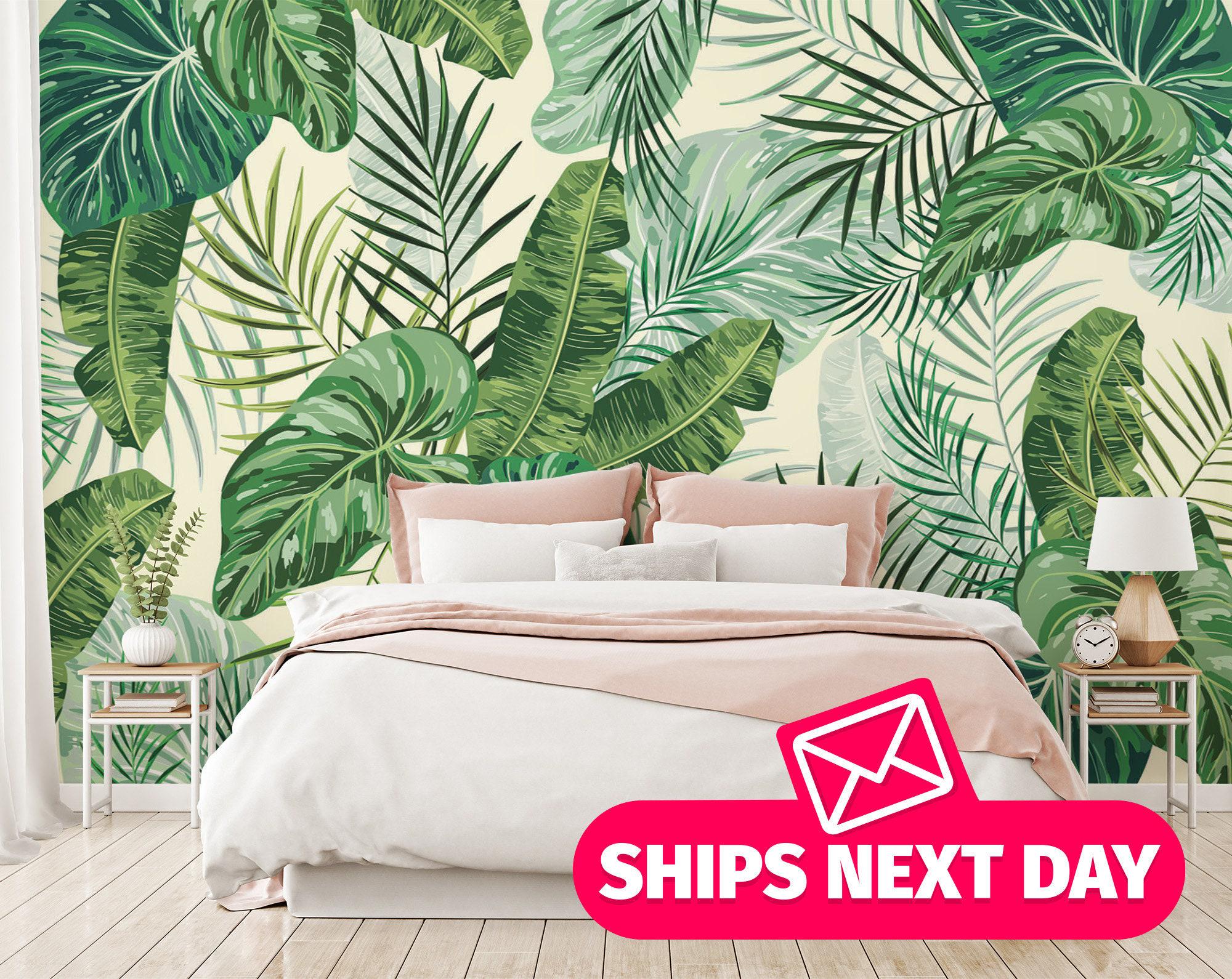 Tropical Monstera Leaf Wallpaper Mural, Peel and Stick Vinyl - Etsy