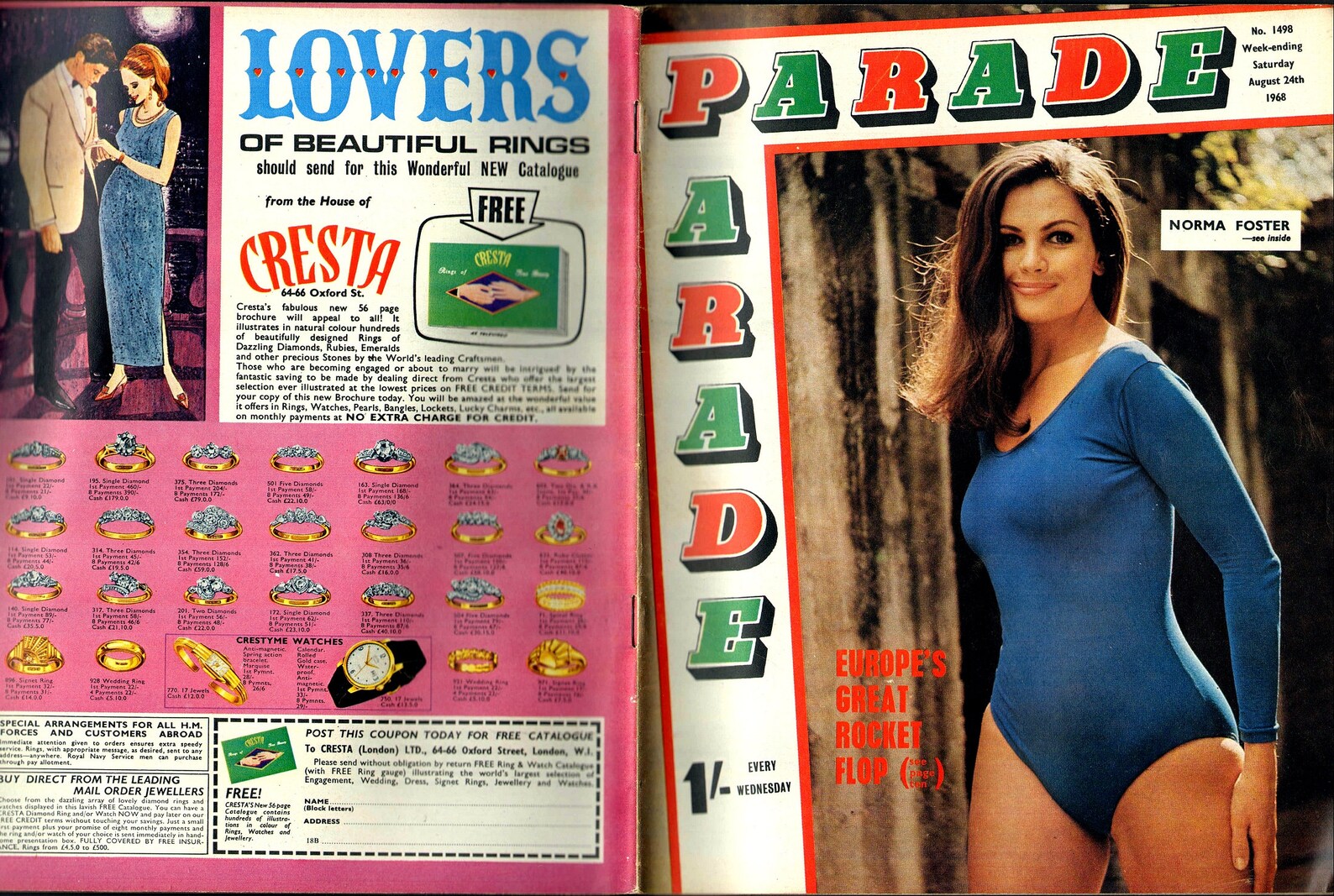 Parade Magazine No.1498. August 24th 1968. British Etsy