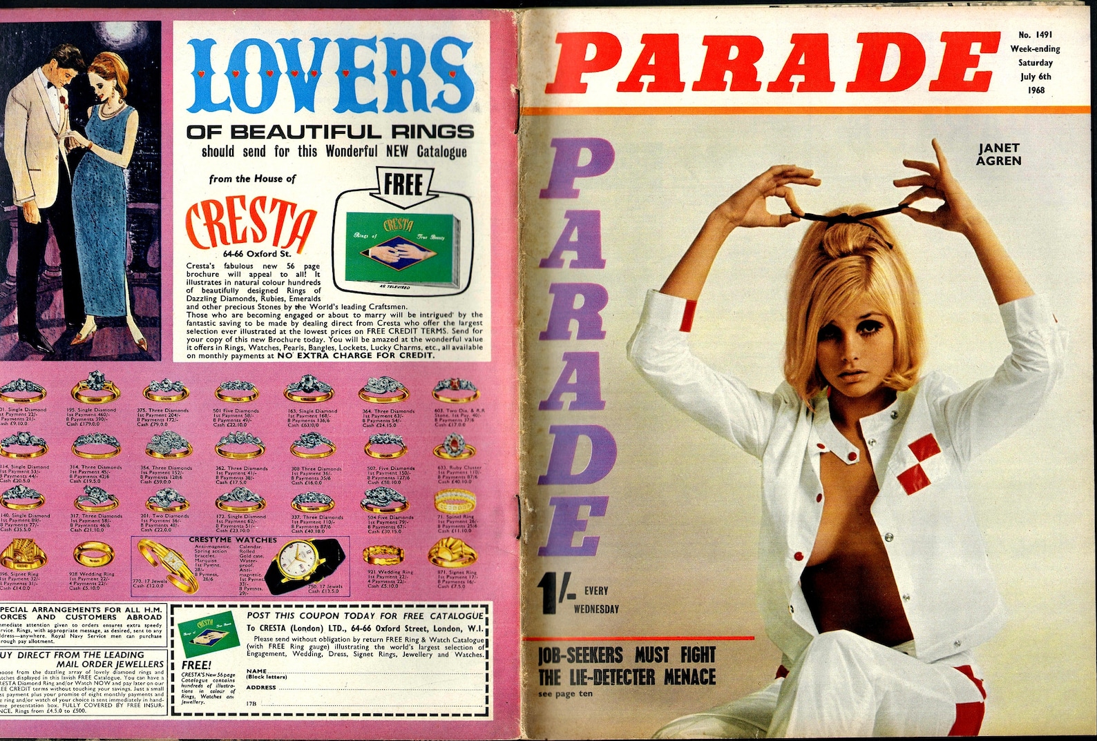 Parade Magazine No.1491. July 6th 1968. British Entertainment Etsy