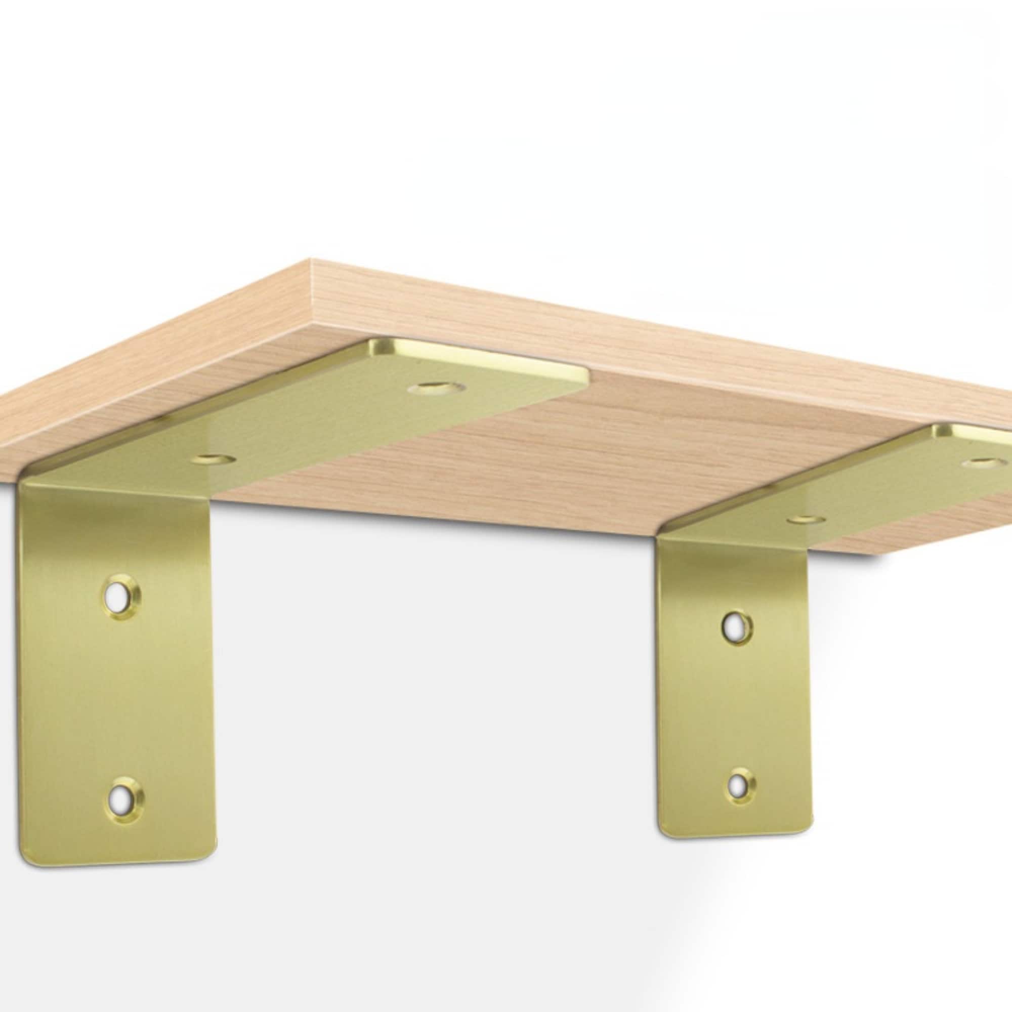 Stainless Steel Shelf Brackets Gold Shelves on Wall Retro Etsy