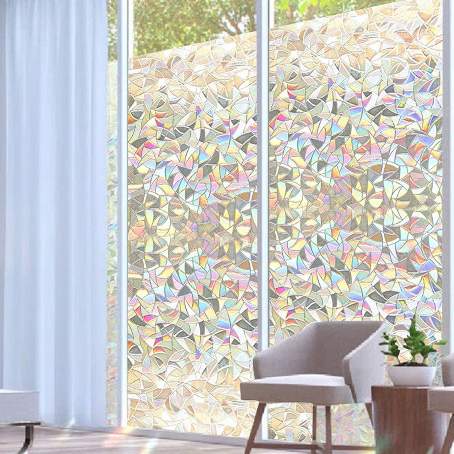 3D Selfadhesive Vinyl Window Film Heat Insulation Rainbow Etsy UK