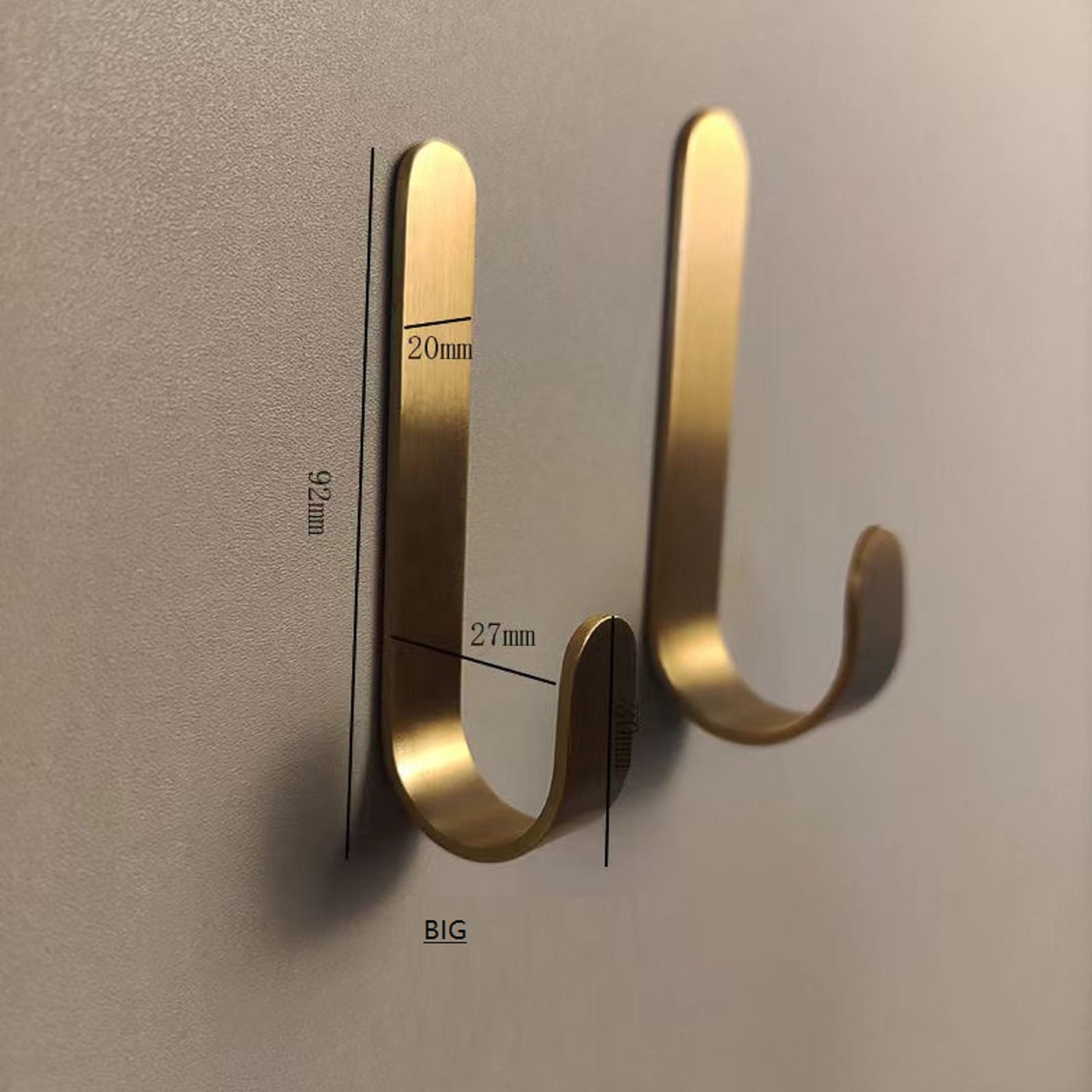 Solid Brass Hook Gold Coat Hooks Wall Hook Cap Hanger Clothes Etsy