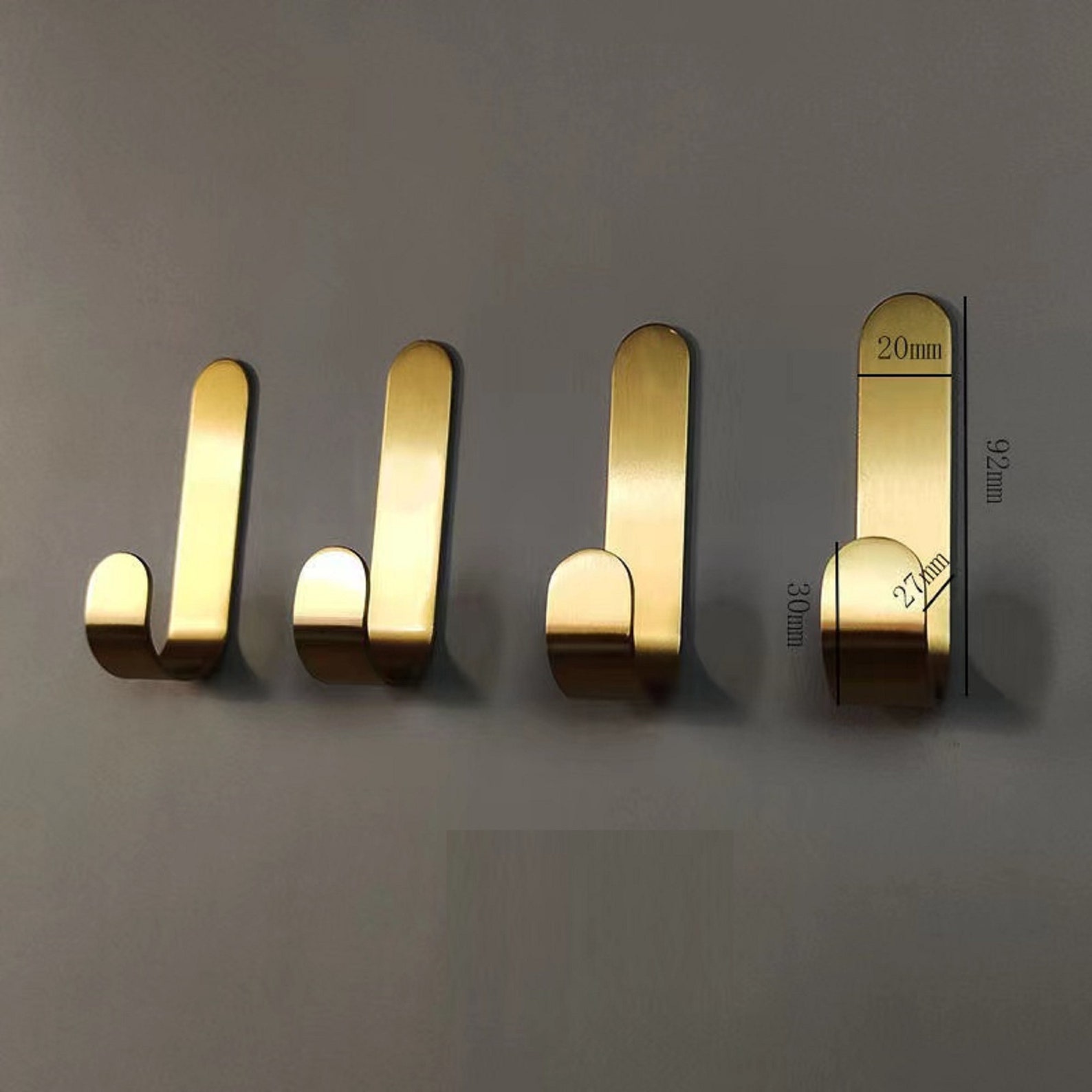 Solid Brass Hook Gold Coat Hooks Wall Hook Cap Hanger Clothes Etsy