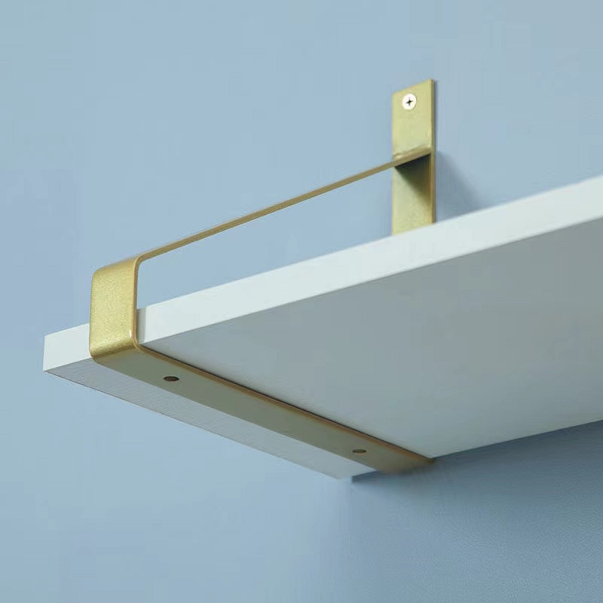 Steel Gold Shelf Bracket Shelf Supports Brass Powder Shelving Etsy