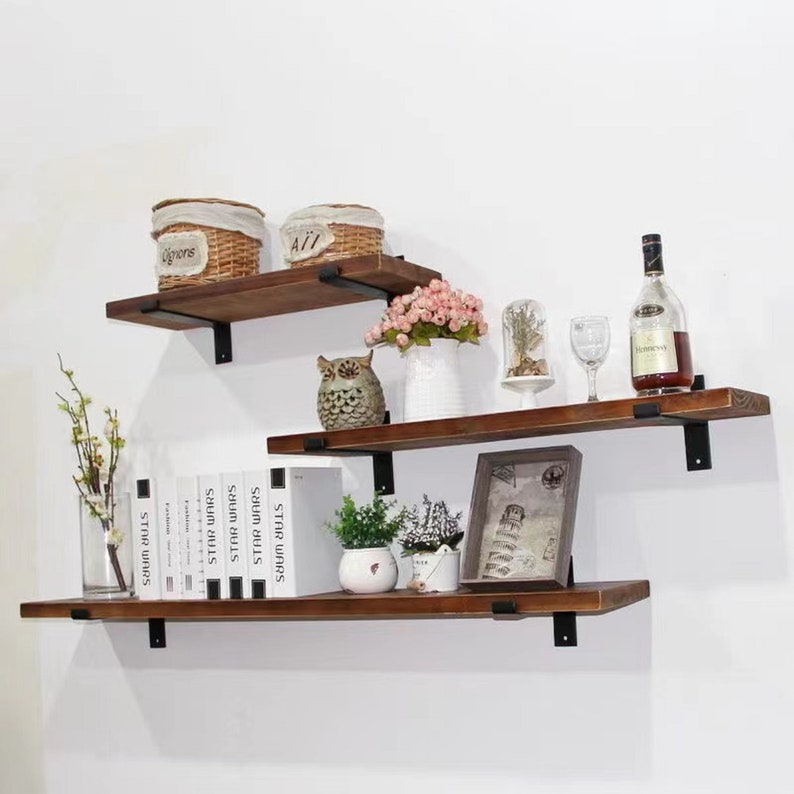 Black Retro Shelf Brackets Shelves on Wall Shelving Bracket Etsy