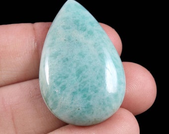 A548 Natural Amazonite Cabochon,Green Amazonite Handmade Gemstone,Amazonite Jasper Loose Stone,Amazonite Jewelry,Rectangle 24 MM 34.25 cts