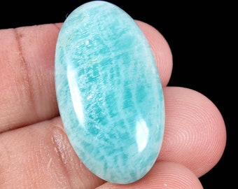 A548 Natural Amazonite Cabochon,Green Amazonite Handmade Gemstone,Amazonite Jasper Loose Stone,Amazonite Jewelry,Rectangle 24 MM 34.25 cts