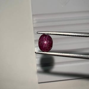 Natural Earth Mined Star Ruby Cabochon Oval 7x6 MM 2.40 cts Red Ruby Star Gemstone Rare Colour Ruby Cabochon Geometric Ruby Ring Making