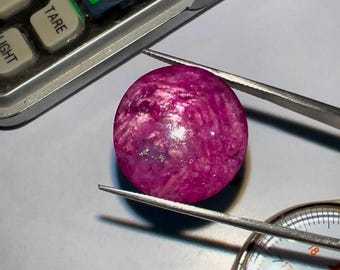 Fabulous AAA++ Top Quality Large Size Natural Red Ruby Star Cabochon Loose Gemstone For Making Pendant Ring Matrix Geometric 21 MM 45.65 ct