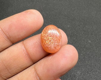 Natural Sunstone Cabochon Oval 16x12 MM 9.20 cts. Sunstone Sparkel Sunstone Orange Sunstone Gems Loose Sunstone Silver Jewellery Making
