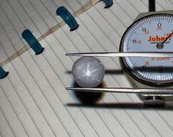 Rubí estrella 100 % natural de fabulosa calidad, forma redonda, cabujón blanco, piedra preciosa suelta, rubí raro de seis rayos, color rubí para hacer joyas, 10 mm, 7,55 ct