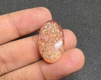 Natural Sunstone Cabochon 26x15 MM 17.80 cts. AAA Quality Sunstone Sparkel Sunstone Orange Sunstone Gemstone Loose Sunstone  Jewelry Making