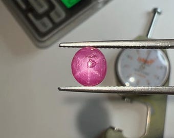 Top Quality Star Ruby Cabochon Oval 7x6.5 MM 2.65 Cts. Six Rays Star Ruby Gemstone Ruby Loose Stone Red Star Ruby Colour Play Jewelry Making