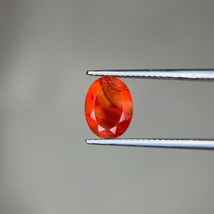 Piedra preciosa de cornalina naranja de 9 x 7 mm y 1,40 quilates. Piedra preciosa de cornalina facetada suelta para hacer joyas. Regalo de piedra natal de julio para ella.