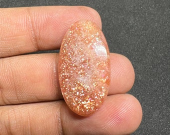Natural Sunstone Cabochon 31x17 MM 17.75 cts. AAA Quality Sunstone Sparkel Sunstone Orange Sunstone Gemstone Loose Sunstone  Jewelry Making