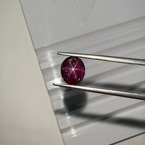 Natural Earth Mined Star Ruby 7.5x6.5 MM 2.90 Carat Oval Cabochon Ruby Ring Making Red Ruby Star Gemstone Rare Colour Ruby Cabochon
