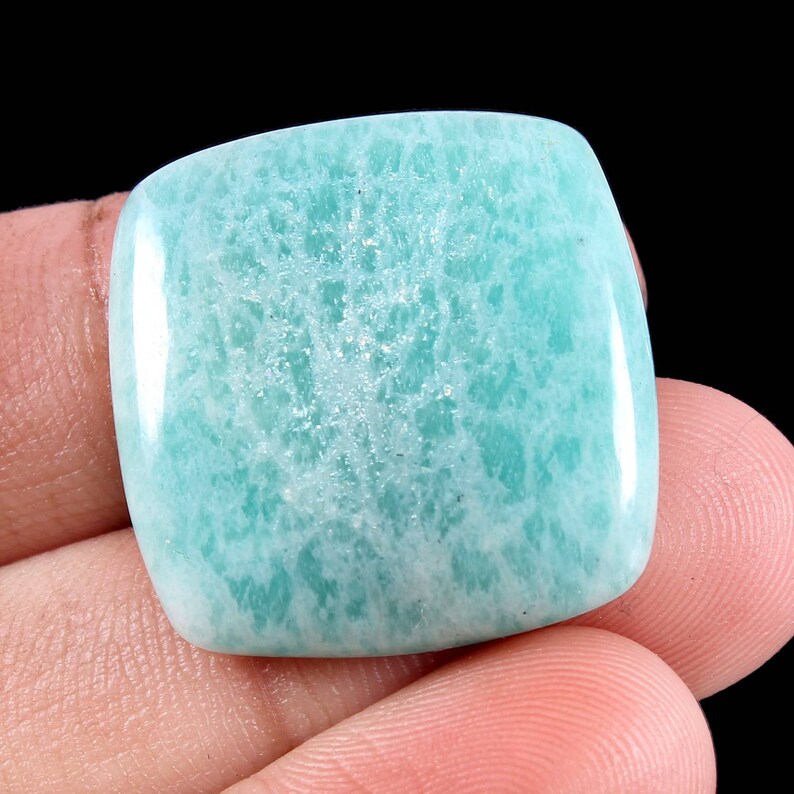 A548 Natural Amazonite Cabochon,Green Amazonite Handmade Gemstone,Amazonite Jasper Loose Stone,Amazonite Jewelry,Rectangle 24 MM 34.25 cts