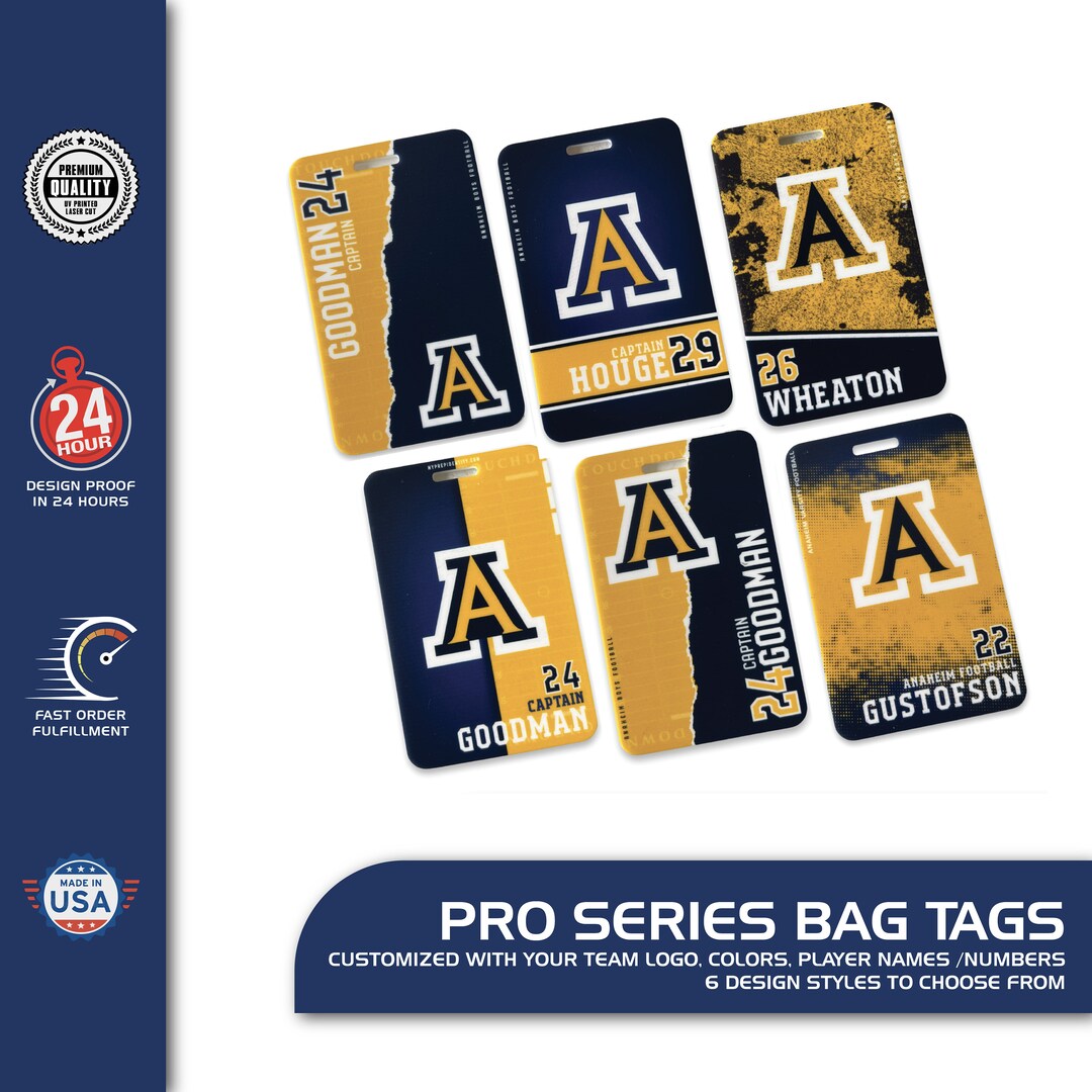 Custom Sport Bag Tag With Team Logo and Player Name Number, Custom Bag Tag Personalized for