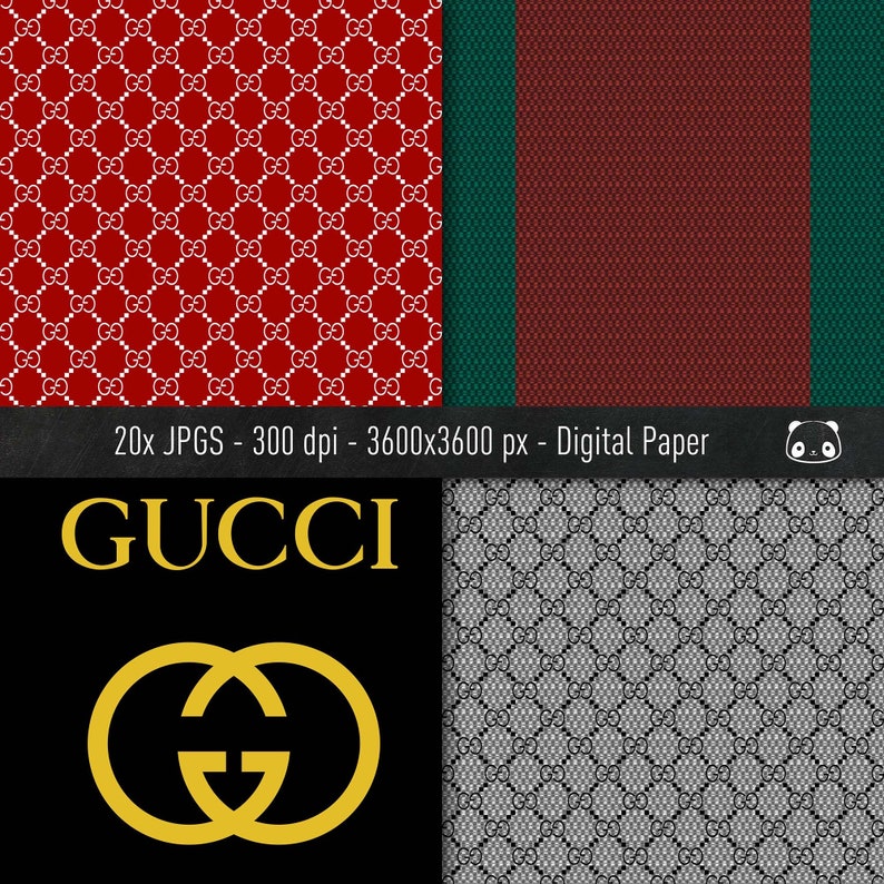 Gucci Digital Paper 20 Different Images Pattern Instant | Etsy