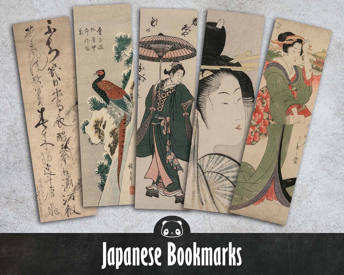 Japanese Bookmarks 16 Different Images Instant Download | Etsy