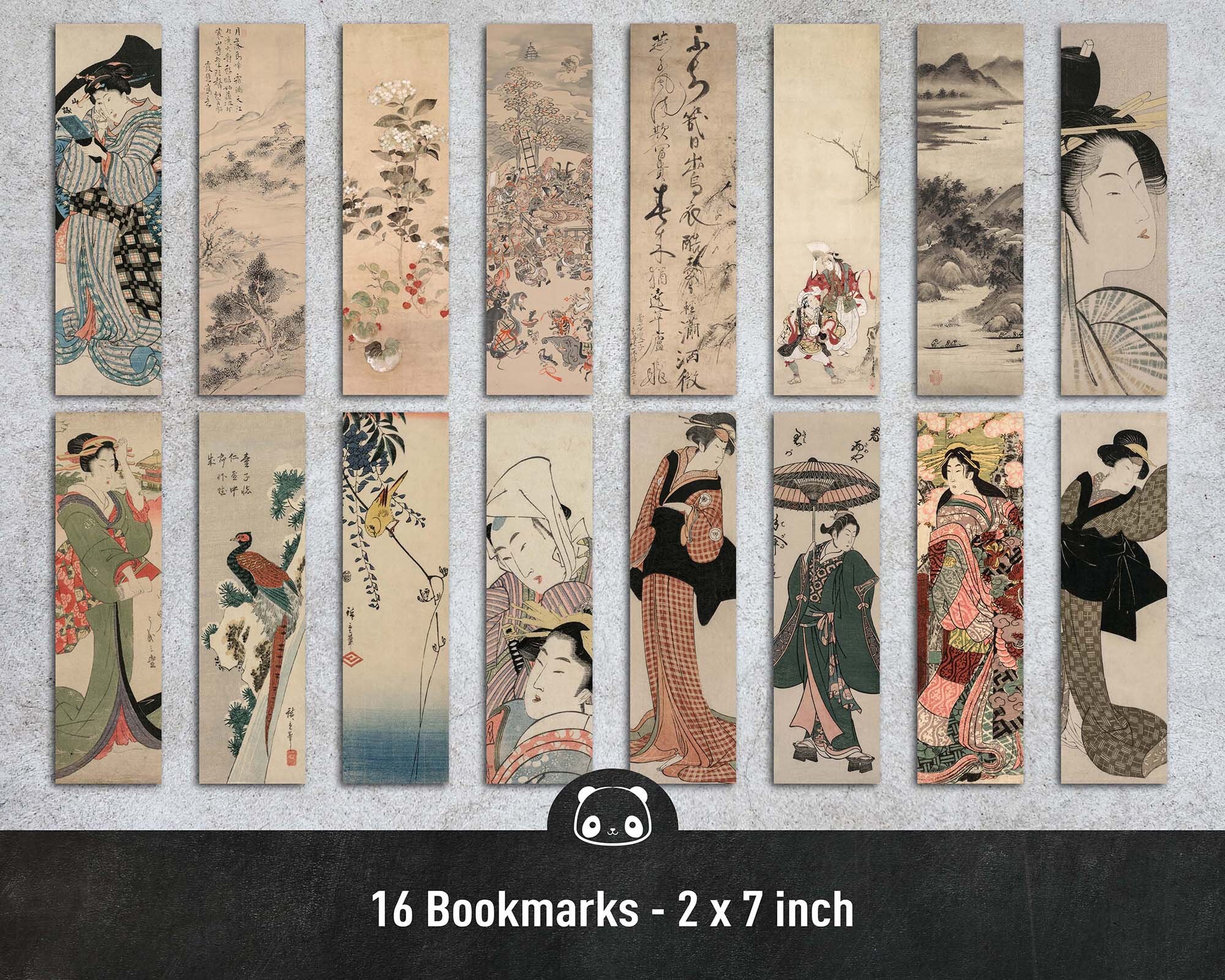 Japanese Bookmarks 16 Different Images Instant Download Etsy