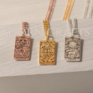 Benutzerdefinierte Tarot Anhänger | Silber Tarot Halskette |Geschenk für Mama Benutzerdefinierte Halsketten für Frauen| Silber Tarot Anhänger | Medaillon Halskette Geburtstagsgeschenk
