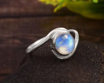 Moonstone Ring 925 Sterling Silver Ring Dainty Ring Statement Jewelry Wedding Ring Promise Ring Handmade Ring Boho RIng Engagement Ring