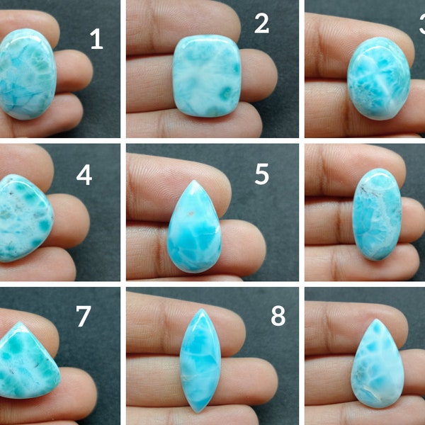 Blue Larimar Loose Gemstone Cabochon Caribbean Larimar Jewelry Designs Blue Larimar Loose Gemstone Cabochon Jewelry Making