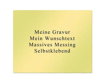 Schild mit Gravur - Messing 75x60 mm - Namensschild für Tür, Klingel oder Briefkasten - Geschenke personalisieren