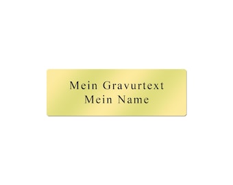 Schild mit Gravur - Messing 60x20 mm - Namensschild für Tür, Klingel oder Briefkasten - Geschenke personalisieren