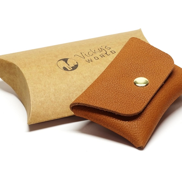 Karten Etui Geldbörse - Echtes Leder - Cards and Cash Buffalo Caramel by Vickys World - Card Wallet Bag