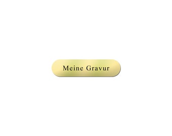 Schild mit Gravur - Messing 40x10 mm mit halbrunden Seiten - Namensschild für Tür, Klingel oder Briefkasten - Geschenke personalisieren