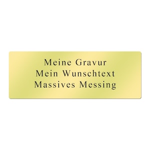 Sign with engraving - brass 70 x 25 mm - name plate for door, bell or mailbox - personalize gifts