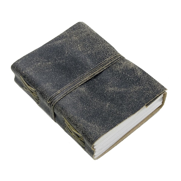 Lederbuch Stone Rock - Notizbuch Tagebuch - Kostenlos Personalisierbar - Handgeschöpftes Papier