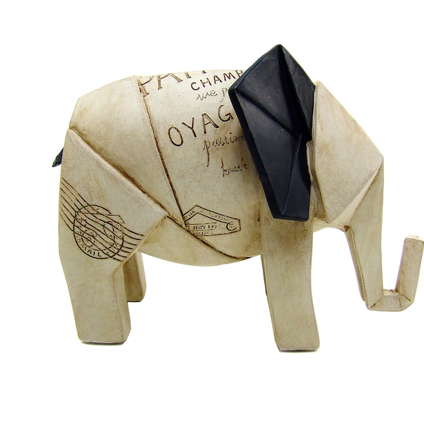 Origami Elefant - Tageszeitung Frankreich - Paris - Kunstharz