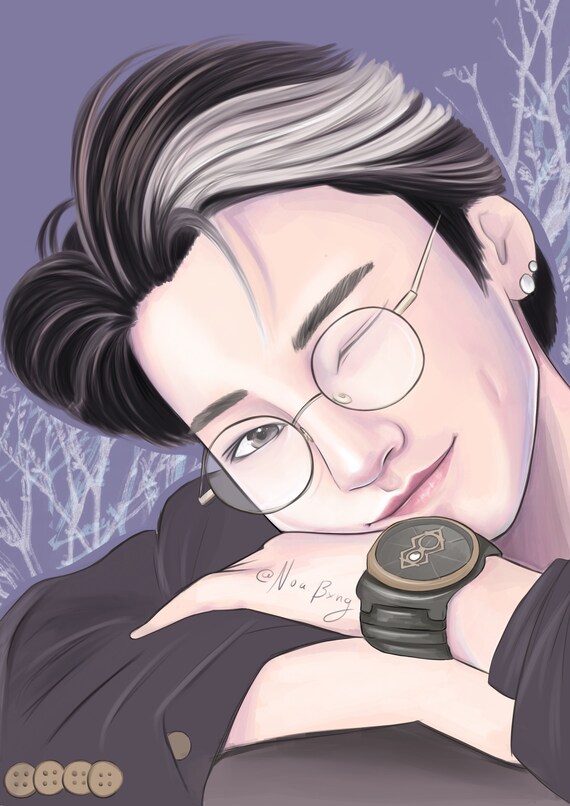 Choi San Ateez Kpop Fanart Etsy