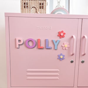 Letras magnéticas para casilleros, imanes personalizados con nombre, decoraciones magnéticas para guarderías, imanes para refrigerador para niños