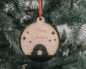 Joyeux Noël, boules arc-en-ciel