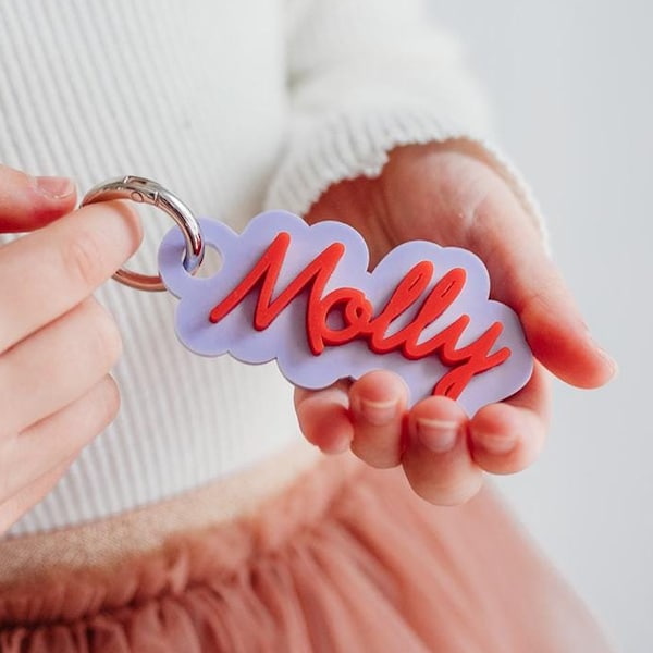 Personalised Name Keyring School Backpack Bag Tag Name Luggage Tag Gift for Friend