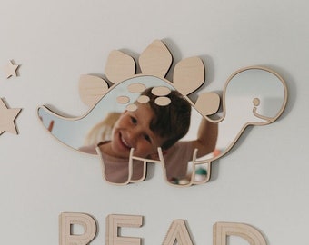Dinosaur Shatterproof Mirror Perfect Gift for Bedroom & Nursery Stegosaurus Dino Bedroom Nursery Decor