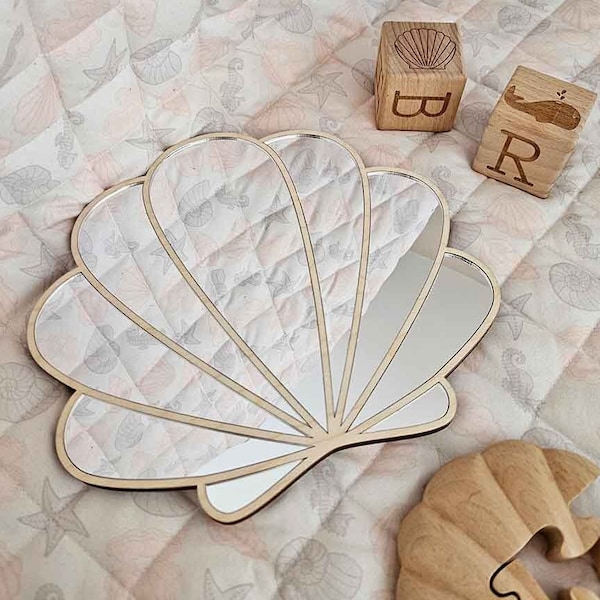 Miroir incassable Shell | Cadeau parfait pour chambre à coucher et chambre d'enfant | Sirène