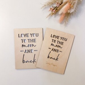 Cadeau fête des mères Cadeau personnalisé pour papa Cadeau pour grand-parent Cadeau « Love you » Cartes postales personnalisées