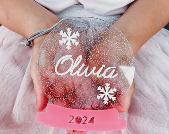 Snowflake Snow Globe Christmas Bauble Personalised Christmas Gift Name Christmas Ornament Acrylic Christmas Gift