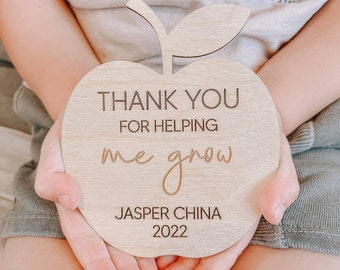 Teacher Thank you - Helping Me Grow Apple Personalised Gifts