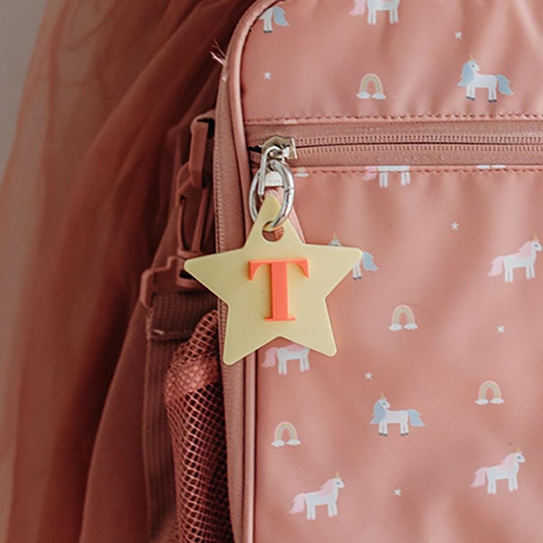 Personalised Initial Keyring School Backpack Bag Tag Name Luggage Tag ...