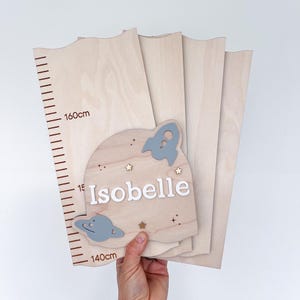 Space Personalised Height Chart Ruler | Growth Chart Ruler | Custom Nursery Decor | Wooden Chart